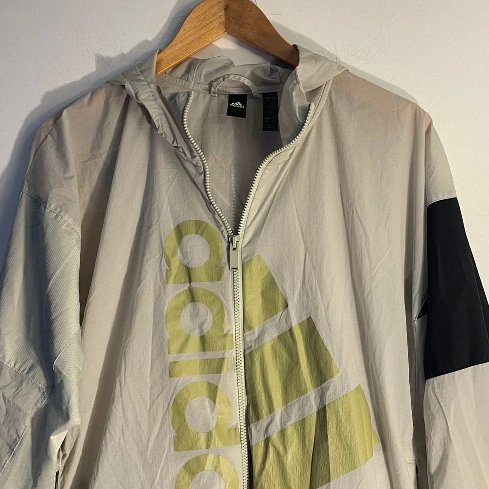 Adidas M Bosc Mesh Jacket Tan Black Medium Coat Hood And Pockets